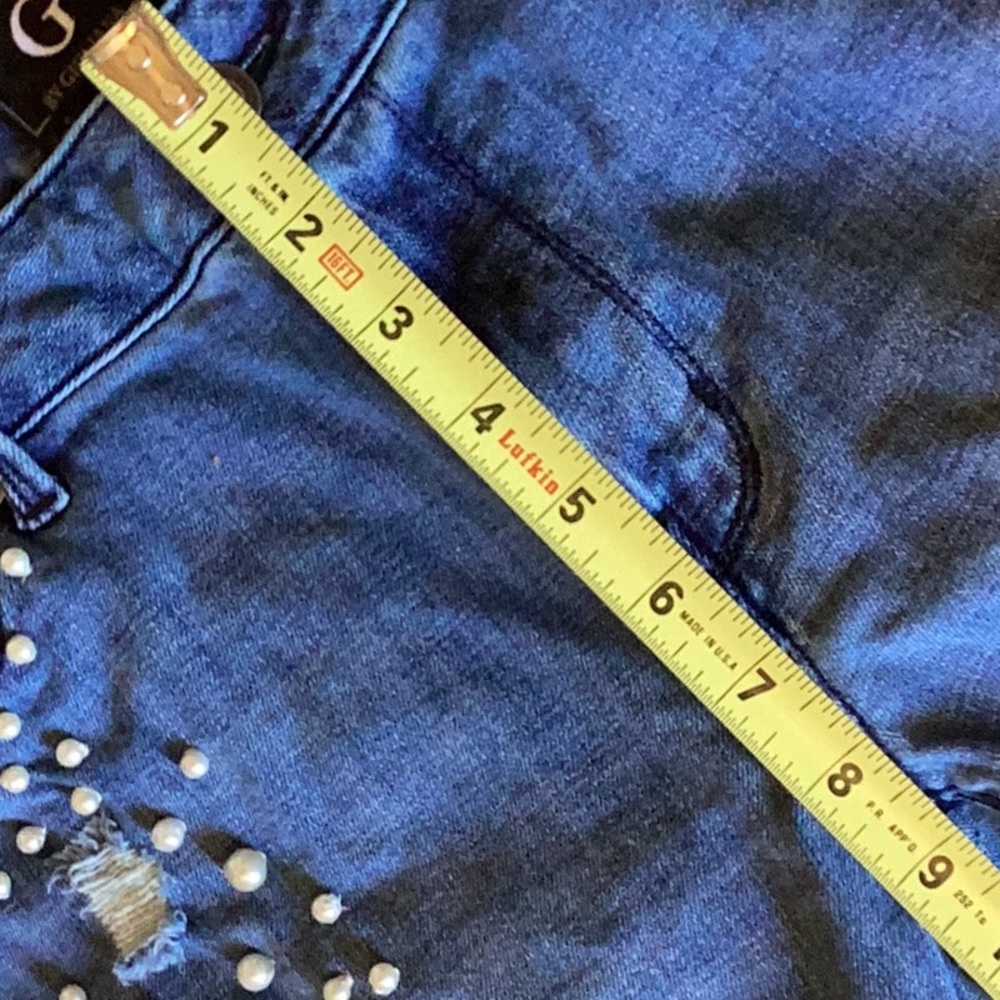 OOAK decorated Giuliano straight leg mid rise medium was size 8. Pearls … - Picture 8 of 10